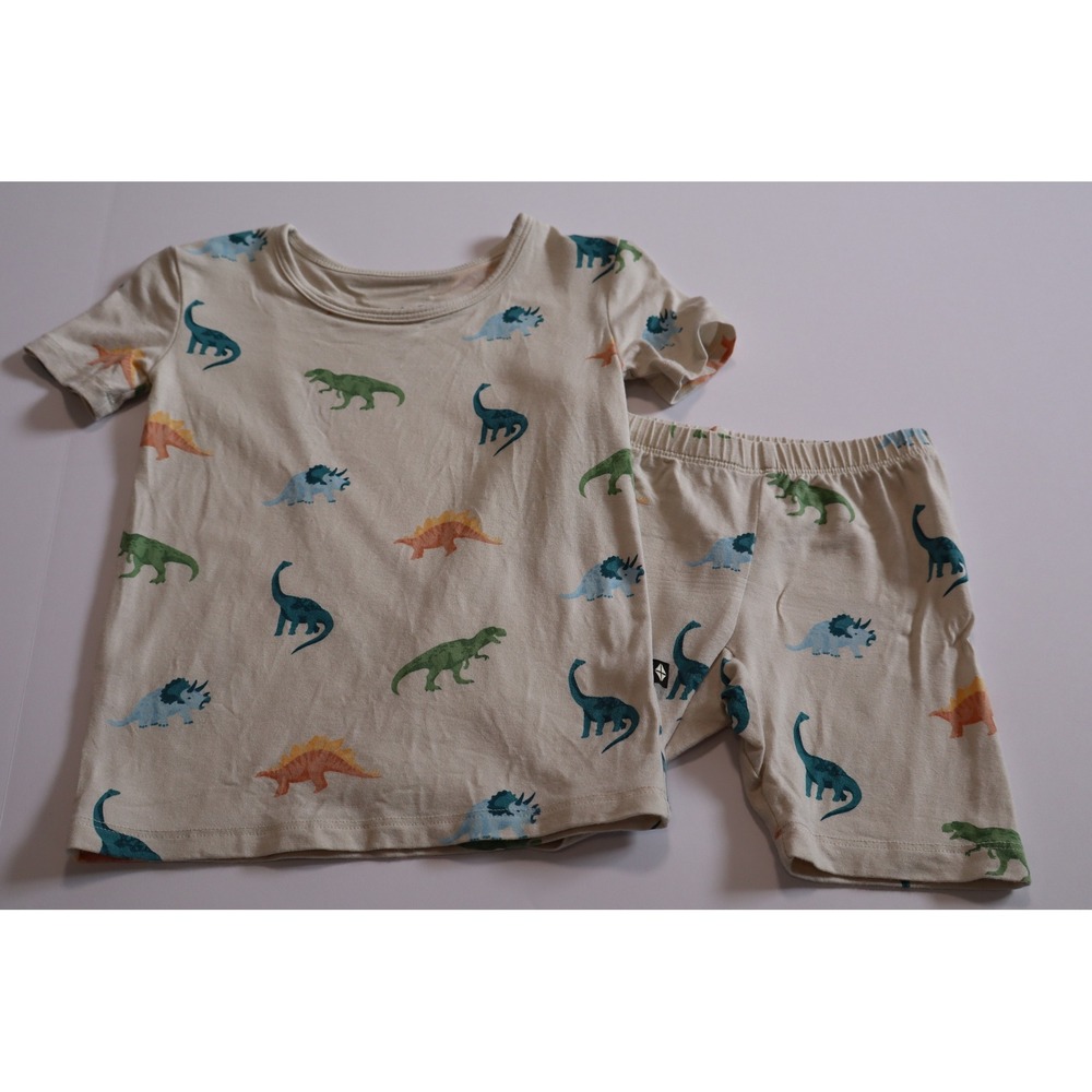 Kyte Baby Dinosaur Bamboo Pajama Set Short Sleeve Shorts 3T